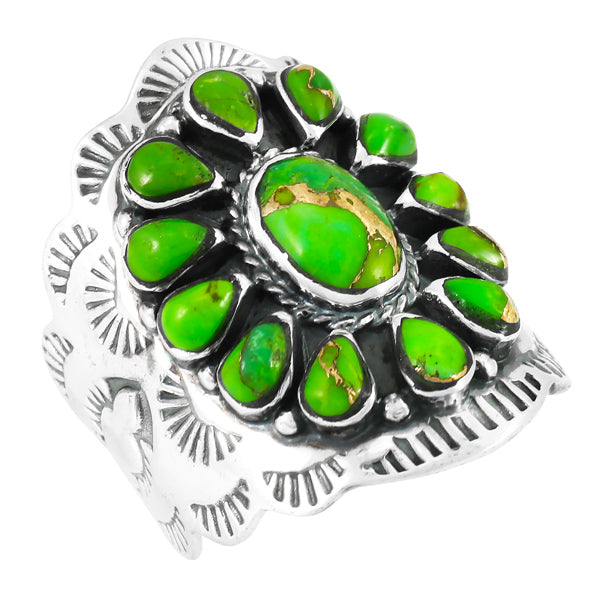 Green Turquoise Ring Sterling Silver R2413-C76