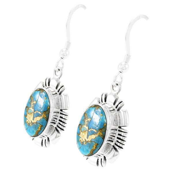 Matrix Turquoise Necklace & Earrings Set Sterling Silver NE6004-C84