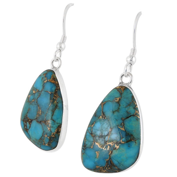 Matrix Turquoise Drop Earrings Sterling Silver E1058-C84