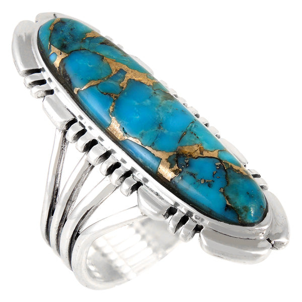 Matrix Turquoise Ring Sterling Silver R2096-LG-C84