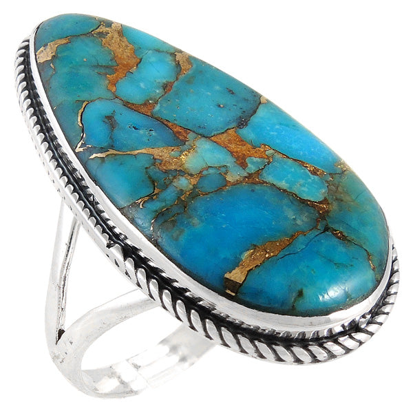 Matrix Turquoise Ring Sterling Silver R2219-C84