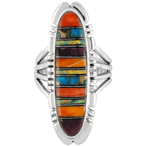 Multi Gemstone Ring Sterling Silver R2096-LG-C00