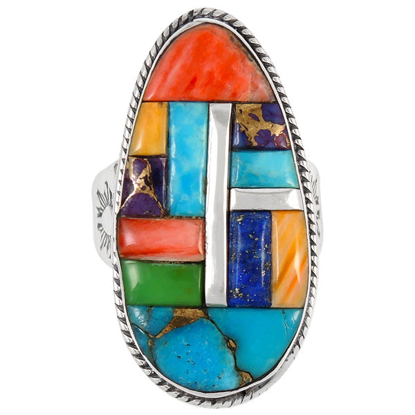 Multi Gemstone Ring Sterling Silver R2230-C51