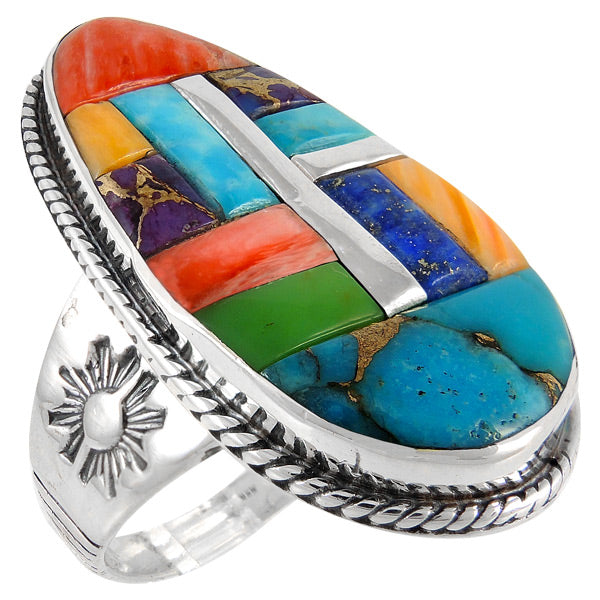 Multi Gemstone Ring Sterling Silver R2230-C51