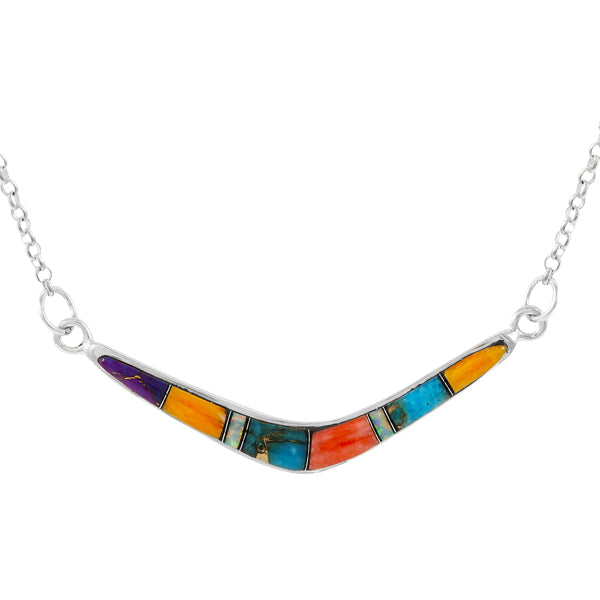 Multicolor Necklace Sterling Silver N6012-C00