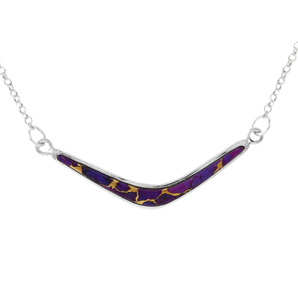 Purple Turquoise Necklace Sterling Silver N6012-C77