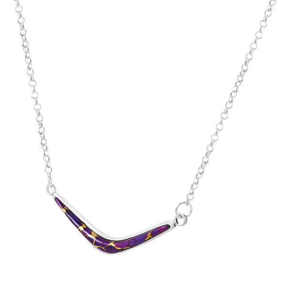 Purple Turquoise Necklace Sterling Silver N6012-C77