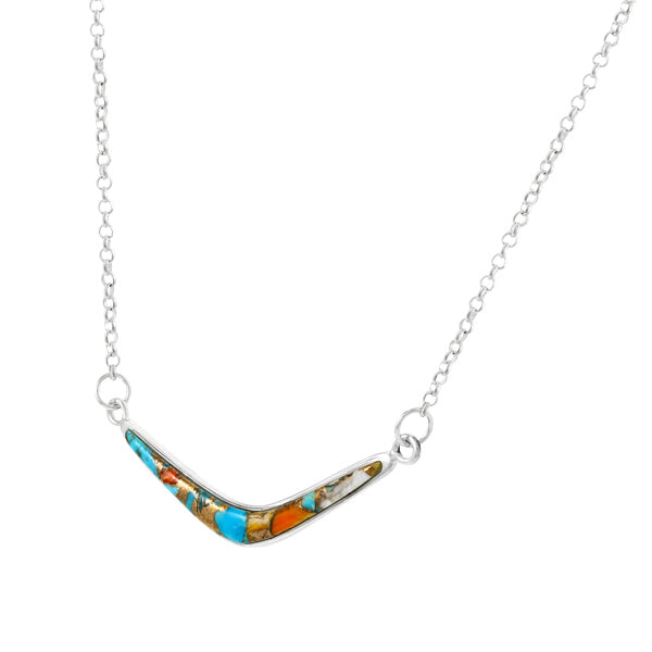 Spiny Turquoise Necklace Sterling Silver N6012-C89