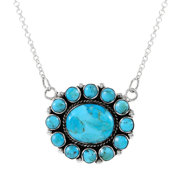 Turquoise Necklace Sterling Silver N6013-C75