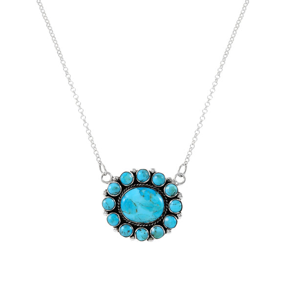 Turquoise Necklace Sterling Silver N6013-C75