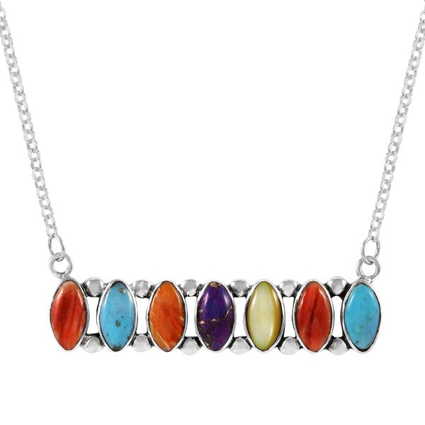 Multicolor Necklace Sterling Silver N6014-C71