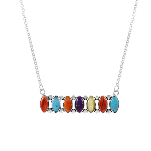 Multicolor Necklace Sterling Silver N6014-C71