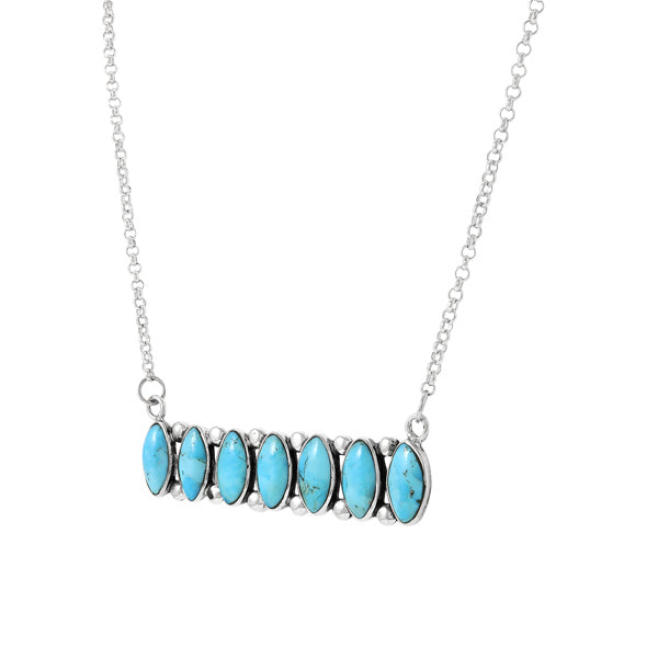 Turquoise Necklace Sterling Silver N6014-C75