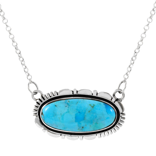 Turquoise Necklace Sterling Silver N6015-C75