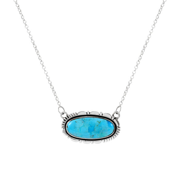 Turquoise Necklace Sterling Silver N6015-C75
