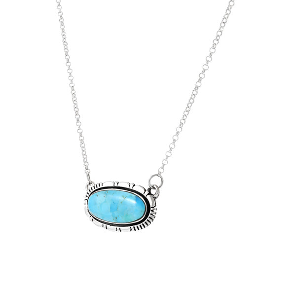 Turquoise Necklace Sterling Silver N6015-C75