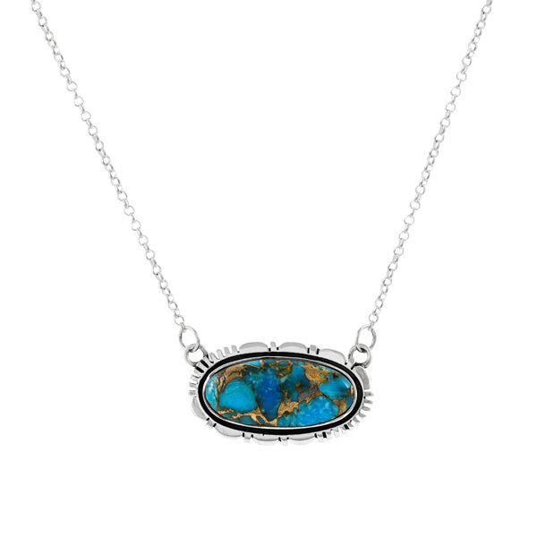 Matrix Turquoise Necklace Sterling Silver N6015-C84