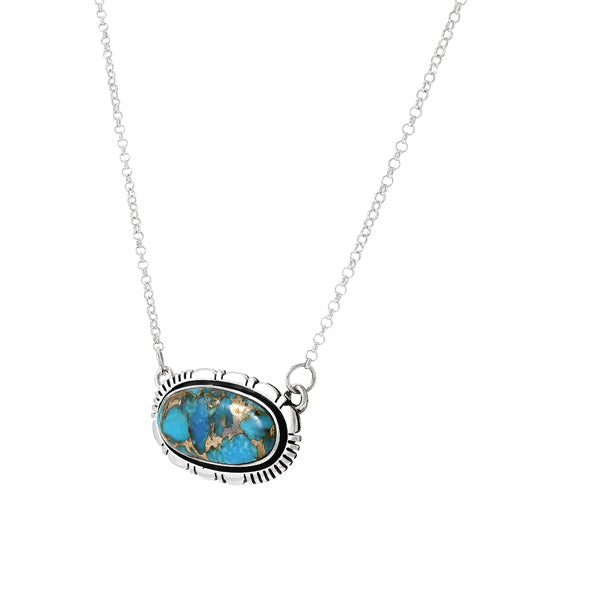 Matrix Turquoise Necklace Sterling Silver N6015-C84
