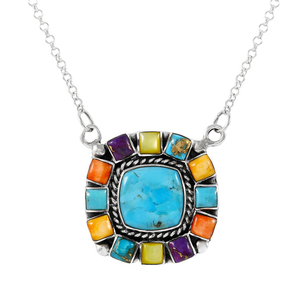 Multicolor Necklace Sterling Silver N6016-C71