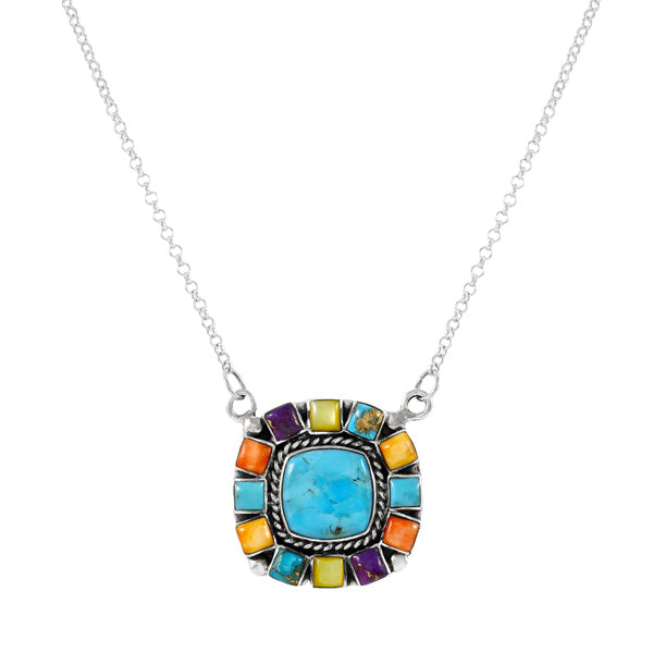 Multicolor Necklace Sterling Silver N6016-C71