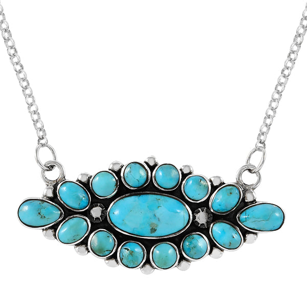 Turquoise Necklace Sterling Silver N6017-C75