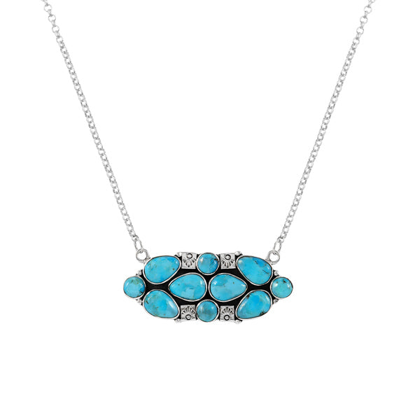 Turquoise Necklace Sterling Silver N6018-C75