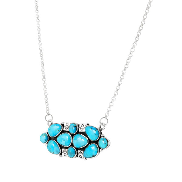 Turquoise Necklace Sterling Silver N6018-C75