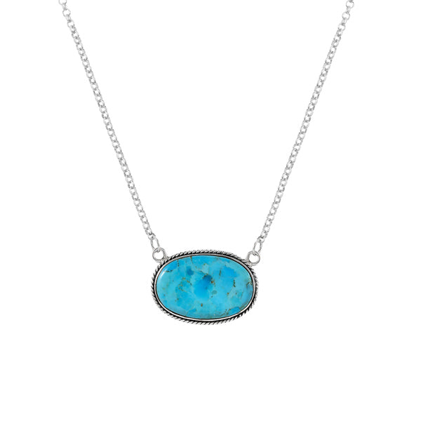 Turquoise Necklace Sterling Silver N6019-C75