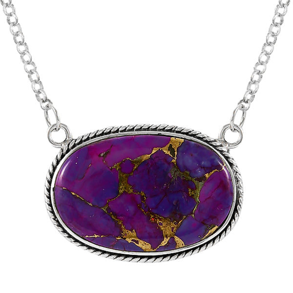 Purple Turquoise Necklace Sterling Silver N6019-C77
