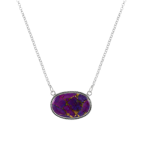 Purple Turquoise Necklace Sterling Silver N6019-C77