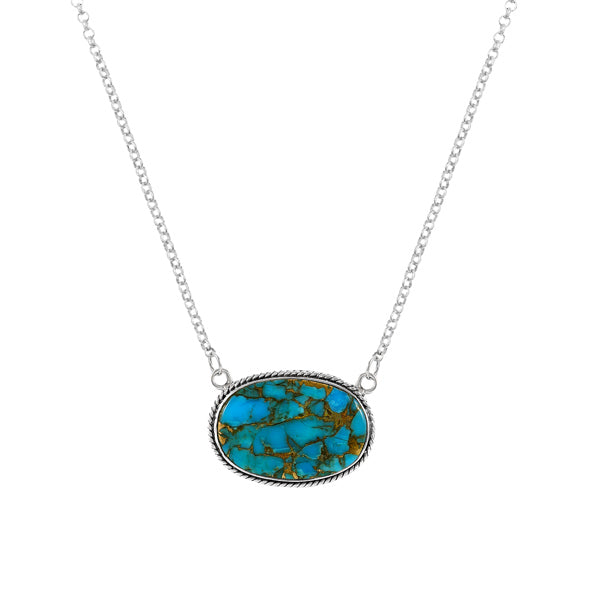 Matrix Turquoise Necklace Sterling Silver N6019-C84