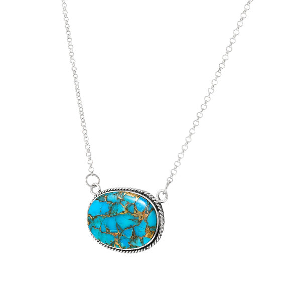 Matrix Turquoise Necklace Sterling Silver N6019-C84