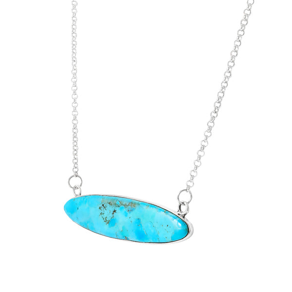 Turquoise Necklace Sterling Silver N6020-C75