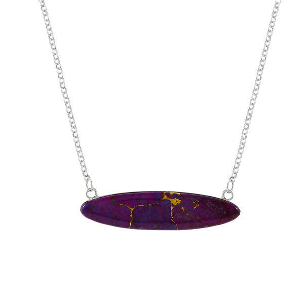 Purple Turquoise Necklace Sterling Silver N6020-C77