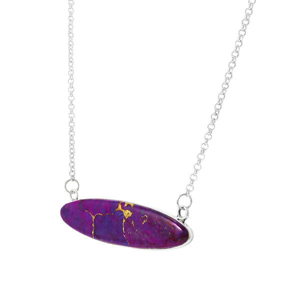 Purple Turquoise Necklace Sterling Silver N6020-C77
