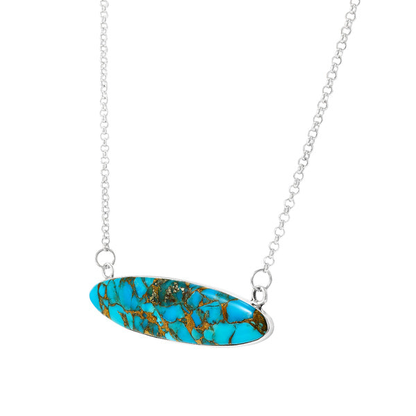 Matrix Turquoise Necklace Sterling Silver N6020-C84