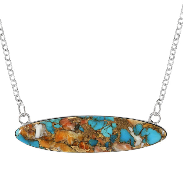 Spiny Turquoise Necklace Sterling Silver N6020-C89