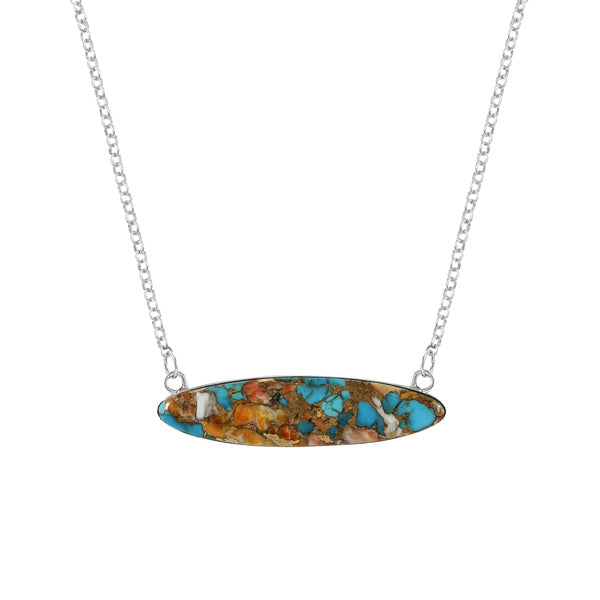 Spiny Turquoise Necklace Sterling Silver N6020-C89