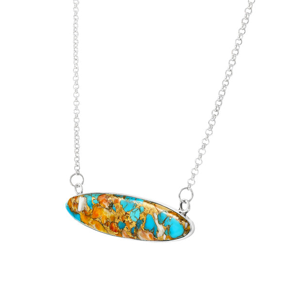 Spiny Turquoise Necklace Sterling Silver N6020-C89