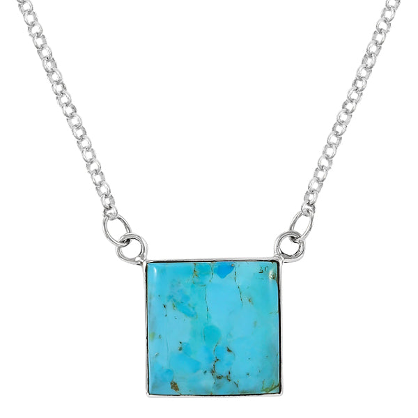 Turquoise Necklace Sterling Silver N6021-C75