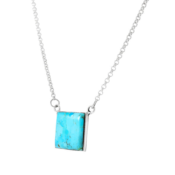 Turquoise Necklace Sterling Silver N6021-C75