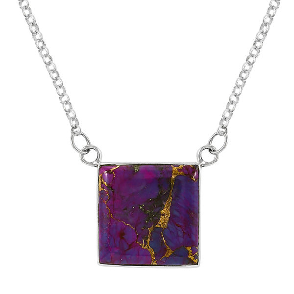 Purple Turquoise Necklace Sterling Silver N6021-C77