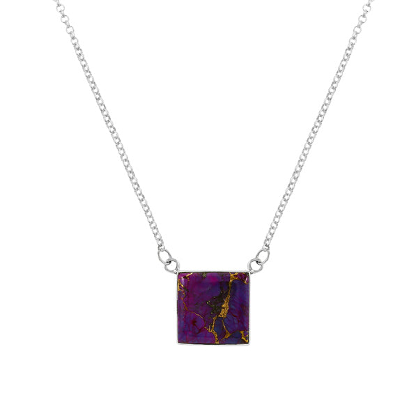 Purple Turquoise Necklace Sterling Silver N6021-C77