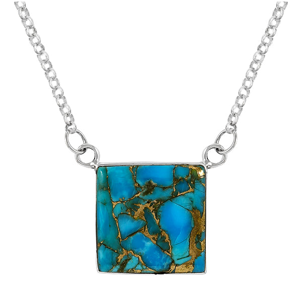 Matrix Turquoise Necklace Sterling Silver N6021-C84