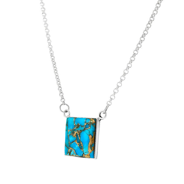 Matrix Turquoise Necklace Sterling Silver N6021-C84