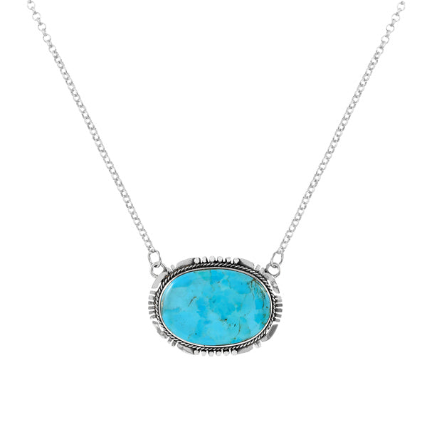 Turquoise Necklace Sterling Silver N6022-C75