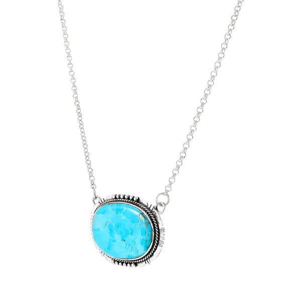 Turquoise Necklace Sterling Silver N6022-C75