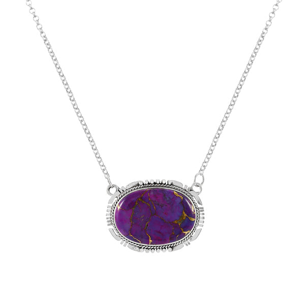 Purple Turquoise Necklace Sterling Silver N6022-C77