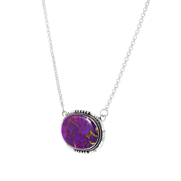 Purple Turquoise Necklace Sterling Silver N6022-C77