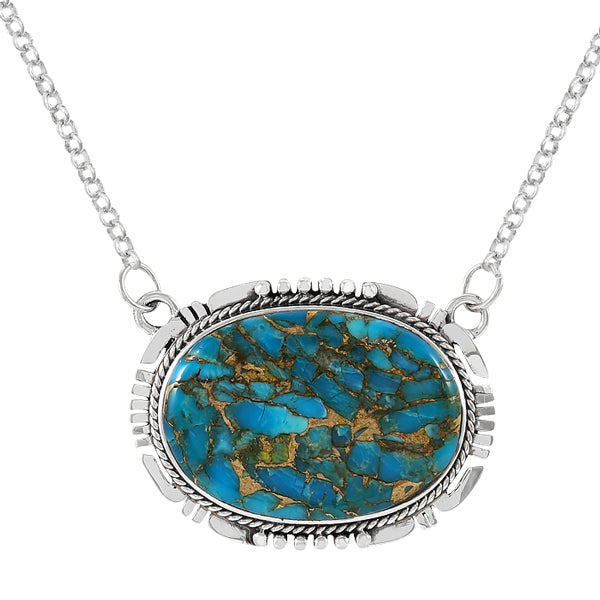 Matrix Turquoise Necklace Sterling Silver N6022-C84